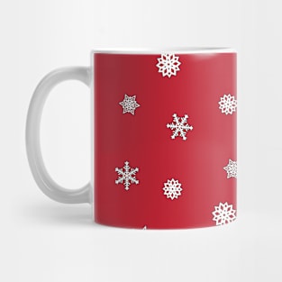 Snowflake pattern in red Mug